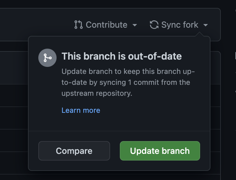 sync fork github desktop